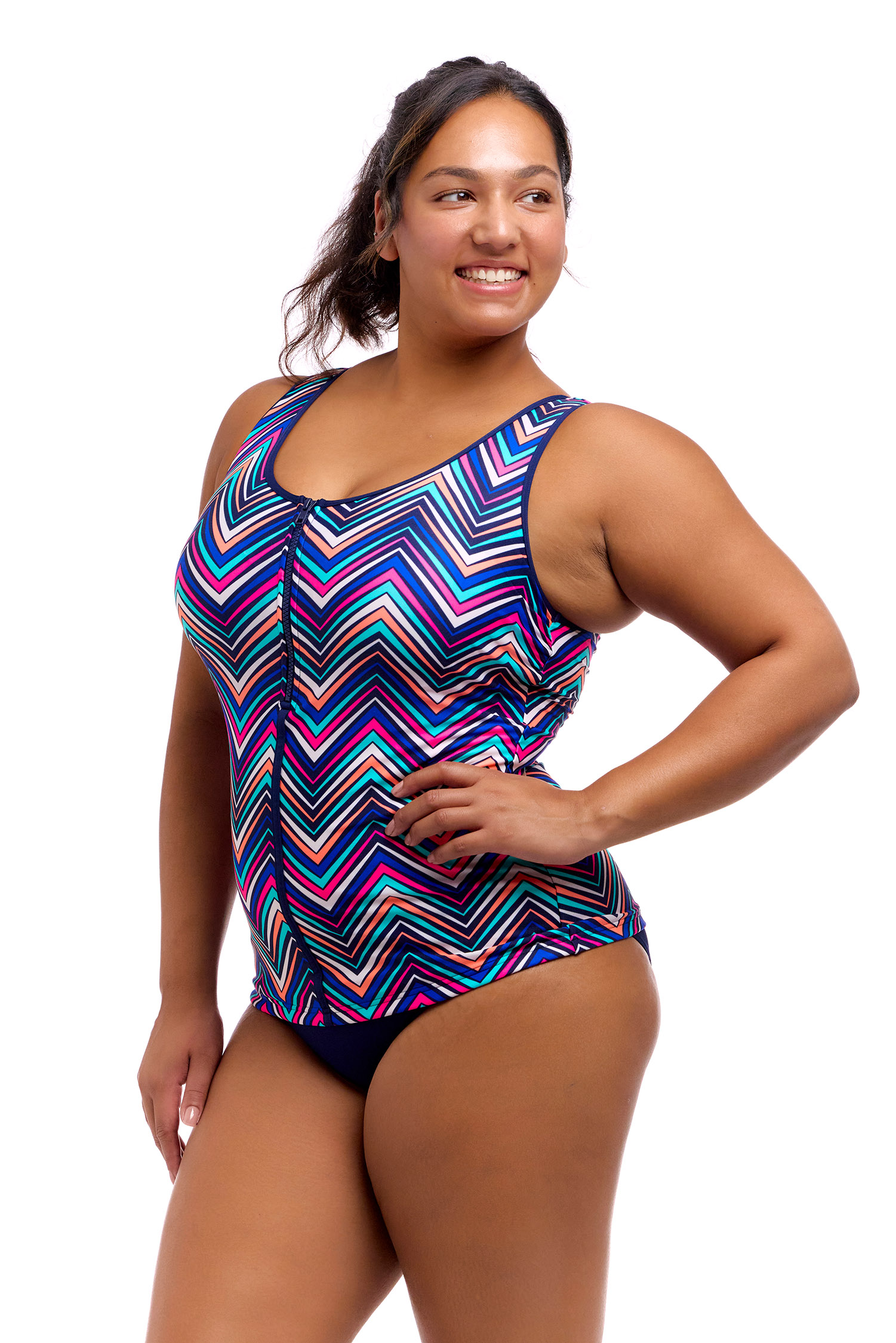 Купальник FUNKITA с поддержкой Point Out (Zip Front Tankini Top & Brief)